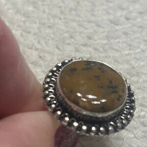 Natural DENDRITE OPAL Handmade Sterling 925 Ring Size 8.5 #327E